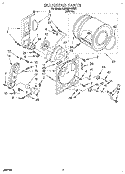 BULKHEAD Diagram and Parts List for LGR2614BW0  Whirlpool Dryer