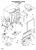 TUB ASSEMBLY PARTS Diagram and Parts List for DU840SWPU0  Whirlpool Dishwasher