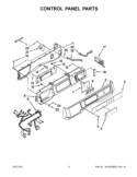 CONTROL PANEL PARTS Diagram and Parts List for 3LCHW9100YQ0  Whirlpool Washer