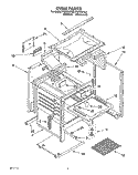 OVEN Diagram and Parts List for FGP310YW2  Roper Range