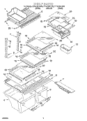 SHELF Diagram and Parts List for ET18CMXJW00  Whirlpool Refrigerator
