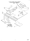 LATCH AND VENT Diagram and Parts List for KEBI141BWH3  KitchenAid Wall Oven