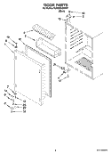DOOR PARTS Diagram and Parts List for KURO24LSBX01  KitchenAid Refrigerator