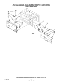 OVEN DOOR AND LATCH Diagram and Parts List for MW3601XW0  Whirlpool Microwave
