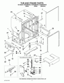 TUB AND FRAME PARTS Diagram and Parts List for KUDS30SXBL2  KitchenAid Dishwasher