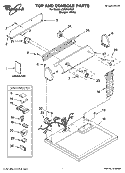 TOP AND CONSOLE PARTS Diagram and Parts List for LGR3624PQ0  Whirlpool Dryer
