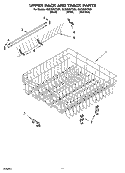 UPPER RACK AND TRACK PARTS Diagram and Parts List for GU2200XTSQ1  Whirlpool Dishwasher