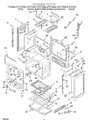 CHASSIS Diagram and Parts List for SF377PEGT5  Whirlpool Range