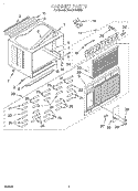 CABINET Diagram and Parts List for BHAC1800BS2  Whirlpool Air Conditioner