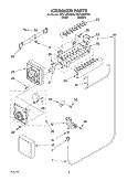 ICEMAKER Diagram and Parts List for RT21LMXKQ00  Roper Refrigerator