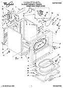 SECTION Diagram and Parts List for LEE9848BZ1  Whirlpool Dryer