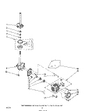 BRAKE, CLUTCH, GEARCASE, MOTOR AND PUMP Diagram and Parts List for LA7460XMW0  Whirlpool Washer