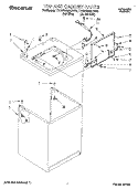 TOP AND CABINET, LIT/OPTIONAL Diagram and Parts List for TAWS680BW0  Estate Washer