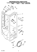 REFRIGERATOR LINER PARTS Diagram and Parts List for KSBS25INBL03  KitchenAid Refrigerator