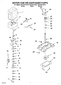 MOTOR AND ICE CONTAINER Diagram and Parts List for KSRG25FKBL01  KitchenAid Refrigerator