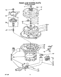 PUMP AND MOTOR Diagram and Parts List for KUDC220T2  KitchenAid Dishwasher
