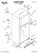 CABINET PARTS Diagram and Parts List for 7ET1FTKXRQ00  Whirlpool Refrigerator