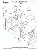 TOP AND CABINET PARTS Diagram and Parts List for WFW9150WW02  Whirlpool Washer