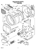 BULKHEAD PARTS, OPTIONAL PARTS (NOT INCLUDED) Diagram and Parts List for 3RLEC8646KQ3  Whirlpool Dryer