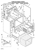 OVEN CHASSIS PARTS Diagram and Parts List for GR450LXLS0  Whirlpool Range
