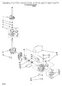 BRAKE, CLUTCH, GEARCASE, MOTOR AND PUMP Diagram and Parts List for RAS1121EW0  Roper Washer