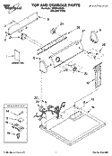 TOP AND CONSOLE PARTS Diagram and Parts List for WED5100SQ0  Whirlpool Dryer