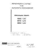 CONSOLE PANEL Diagram and Parts List for 8565L10  Roper Dishwasher