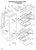 REFRIGERATOR LINER Diagram and Parts List for 6ED0GTKXKQ01  Whirlpool Refrigerator