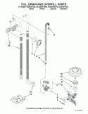 FILL, DRAIN AND OVERFILL PARTS Diagram and Parts List for KUDE40FXBT3  KitchenAid Dishwasher