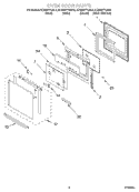 OVEN DOOR Diagram and Parts List for KEMS377GAL3  KitchenAid Microwave Oven Combo