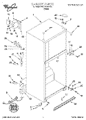 CABINET Diagram and Parts List for 3VET19GMFW01  Whirlpool Refrigerator