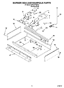 BURNER BOX AND MANIFOLD PARTS Diagram and Parts List for KDRP407HSS08  KitchenAid Range