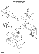 DISPENSER PARTS Diagram and Parts List for 7MGHW9400PW0  Whirlpool Washer