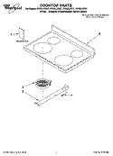 COOKTOP PARTS Diagram and Parts List for RF262LXSB1  Whirlpool Range