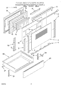 DOOR AND DRAWER Diagram and Parts List for KERC500YWH4  KitchenAid Range
