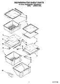 REFRIGERATOR SHELF PARTS Diagram and Parts List for 7GS6SHEXPQ03  Whirlpool Refrigerator