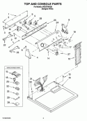 TOP AND CONSOLE PARTS Diagram and Parts List for WED5790VQ0  Whirlpool Dryer