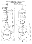 AGITATOR, BASKET AND TUB Diagram and Parts List for 4LSC8255BN4  Whirlpool Washer