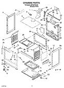 CHASSIS PARTS Diagram and Parts List for VSF303PEKQ3  Whirlpool Range