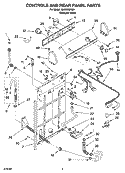 CONTROL AND REAR PANEL PARTS Diagram and Parts List for RAX4232RQ0  Roper Washer