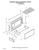 FREEZER DOOR AND BASKET PARTS Diagram and Parts List for KBLO36FTX06  KitchenAid Refrigerator