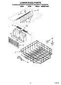 LOWER RACK PARTS, OPTIONAL PARTS (NOT INCLUDED) Diagram and Parts List for GU2500XTPT7  Whirlpool Dishwasher