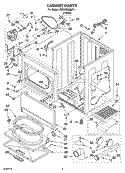 CABINET PARTS Diagram and Parts List for 7MGGQ9800PL1  Whirlpool Dryer