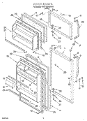 DOOR Diagram and Parts List for 8VET18GKGW01  Whirlpool Refrigerator