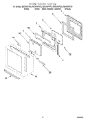 OVEN DOOR Diagram and Parts List for GMC305PDQ3  Whirlpool Microwave Oven Combo