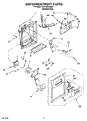 DISPENSER FRONT PARTS Diagram and Parts List for BRS70DRANA00  Whirlpool Refrigerator