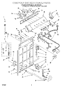 CONTROLS AND REAR PANEL Diagram and Parts List for GSQ9300EQ0  Whirlpool Washer