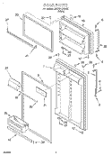 DOOR Diagram and Parts List for 7ET21PKXGW00  Whirlpool Refrigerator