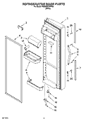 REFRIGERATOR DOOR PARTS Diagram and Parts List for 6GD22DCXHW06  Whirlpool Refrigerator