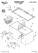 CABINET PARTS Diagram and Parts List for EH221FXMQ00  Whirlpool Freezer